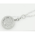 Pendentif d&#39;aromathérapie verre argent arbre de vie, bijoux de pendentif arôme parfum